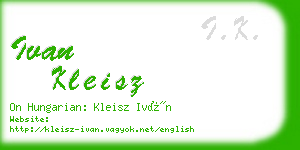 ivan kleisz business card